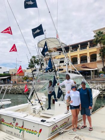 April fishing flags, the blue ones are from Marlin and the red ones mean Marlin or Billfish released